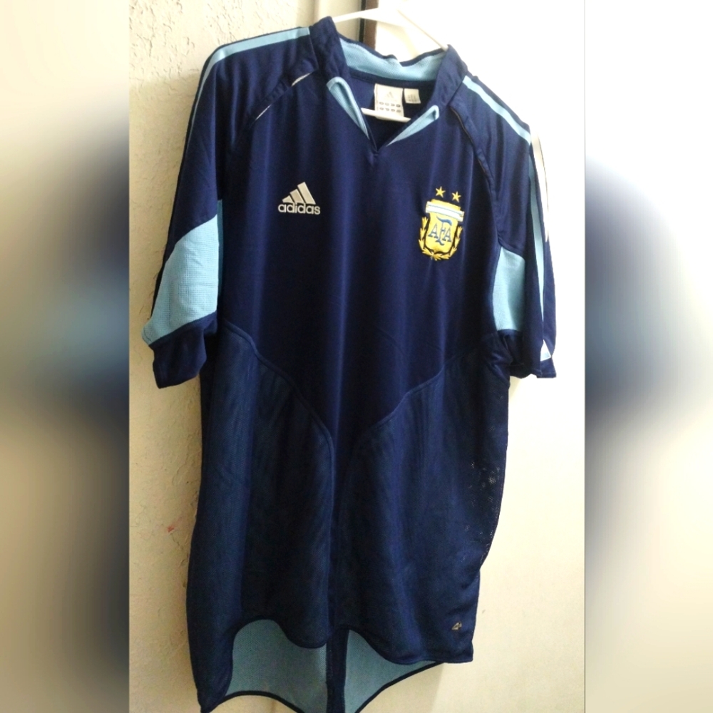 Adidas Authentic Argentina Away 2004  Navy Blue Soccer Jersey